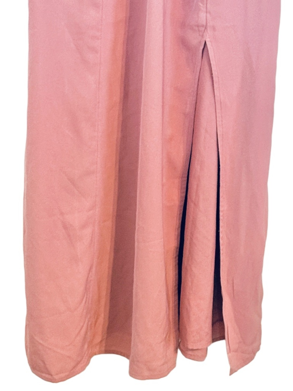 Abercrombie & Fitch Mauve Midi Pink Dress Slit Lined Stretch Back Romantic Small - Picture 7 of 15